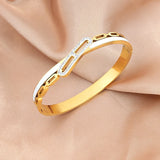 316L Stainless Steel Zircon Charm Bangle Bracelets for Women