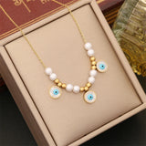 Eyes Heart Charm Choker Necklaces Pendants - 8 Different Pearl Stone Options