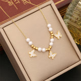 Eyes Heart Charm Choker Necklaces Pendants - 8 Different Pearl Stone Options