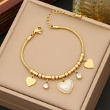 9 Styles Beaded Zircon Stone Heart Eye Charm Bracelets