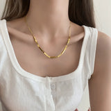316L Stainless Steel Charm Necklace with Snake Bone Chain