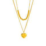 316L Stainless Steel Heart Charm Choker Necklace For Women