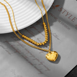 316L Stainless Steel Heart Charm Choker Necklace For Women