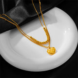 316L Stainless Steel Heart Charm Choker Necklace For Women