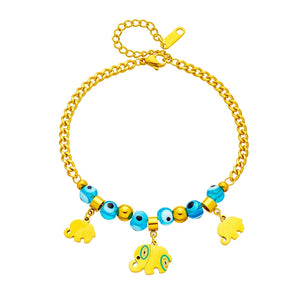 Bohemian Style Elephant Charm Chain Bracelet