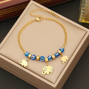 Bohemian Style Elephant Charm Chain Bracelet