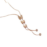 316L Stainless Steel Butterfly Zircon Tassel Charms Choker Necklace