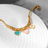316L Stainless Steel Love Heart Charm Chain Bracelets
