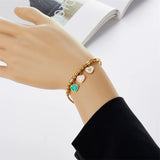 316L Stainless Steel Love Heart Charm Chain Bracelets