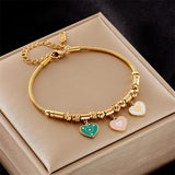 316L Stainless Steel Love Heart Charm Chain Bracelets