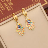 Colorful Zircon Eyes Palm Charm Choker Set