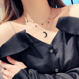 316L Stainless Steel Moon Stars Choker Necklaces for Women