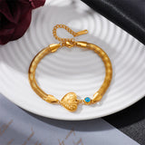 316L Stainless Steel Love Heart Green Eye Charm Bracelet