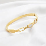 Seashell Zircon Charm Bangle Bracelet for Women