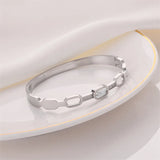 Seashell Zircon Charm Bangle Bracelet for Women