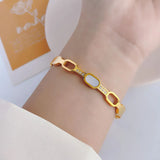 Seashell Zircon Charm Bangle Bracelet for Women