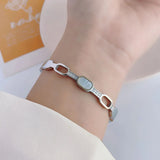 Seashell Zircon Charm Bangle Bracelet for Women
