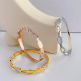 Seashell Zircon Charm Bangle Bracelet for Women