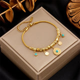 316L Stainless Steel Fine Jewelry Beaded Charm Thick Chain Bracelets