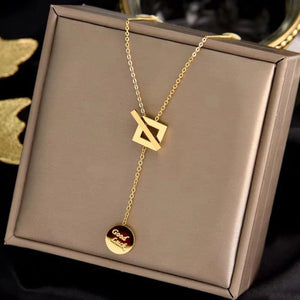 316L Stainless Steel Geometric Carved Love Choker Necklace