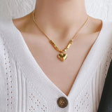 Cube Heart Charms Chain Choker Necklaces for Women