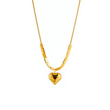 Cube Heart Charms Chain Choker Necklaces for Women