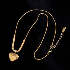 Cube Heart Charms Chain Choker Necklaces for Women