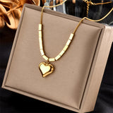 Cube Heart Charms Chain Choker Necklaces for Women