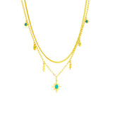 316L Stainless Steel Lightning Eye Shape Charm Chain Choker Necklace