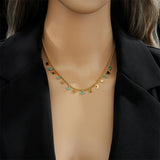 316L Stainless Steel Stars Moon Charm Choker Necklace