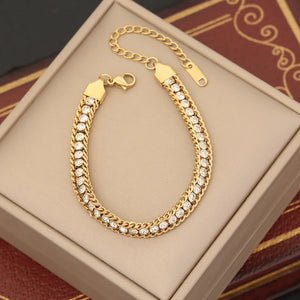 Minimalist Zircon Chain Bracelet for Women