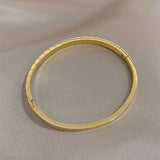 316L SS Zircon Charm Chain Bangle Bracelet