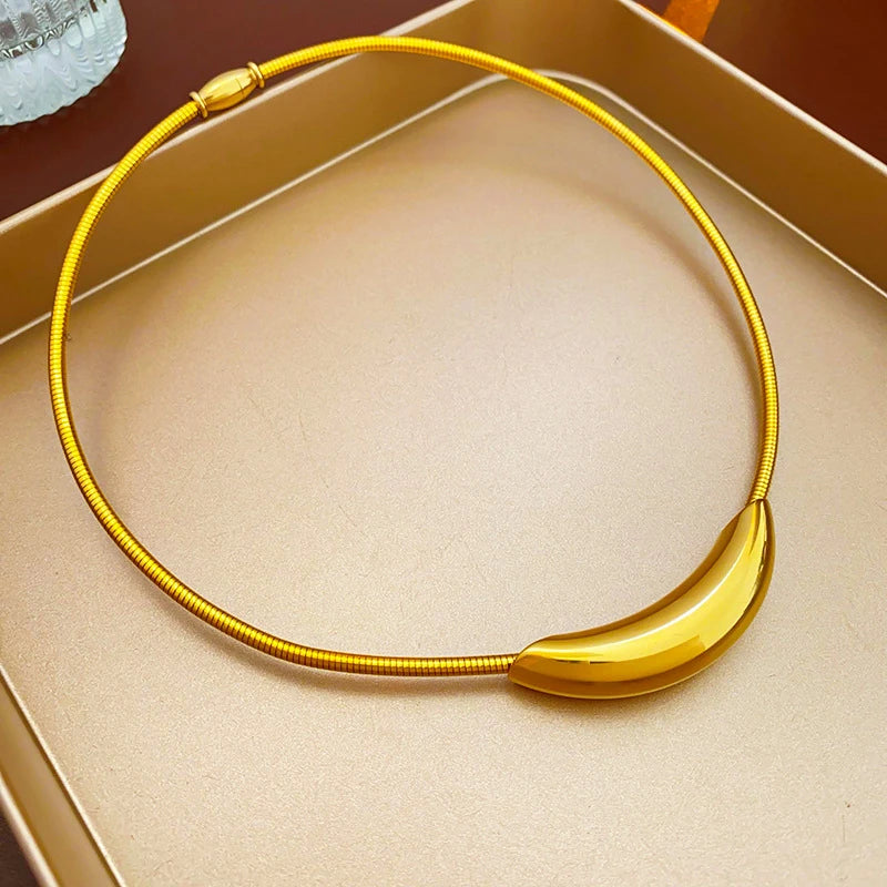 316L Stainless Steel Charm Choker Necklaces for Women