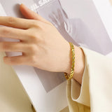 316L Stainless Steel Weaving Charm Chain Bracelet for Women
