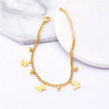 316L Stainless Steel Welding 3 Butterflies Charm Chain Bracelets