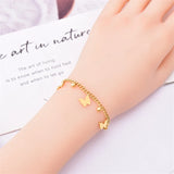 316L Stainless Steel Welding 3 Butterflies Charm Chain Bracelets