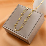 316L Stainless Steel Minimalist Charm Choker Necklace Bracelet Set