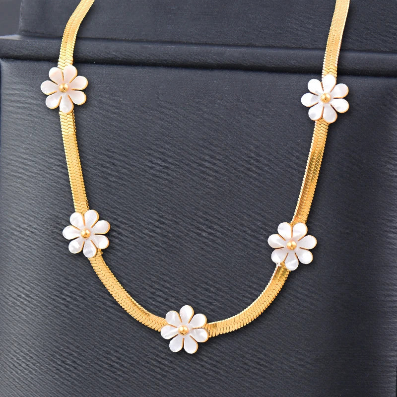 316L Stainless Steel Seashells Butterfly Choker Necklace