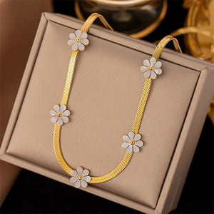 316L Stainless Steel Seashells Butterfly Choker Necklace