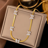 316L Stainless Steel Seashells Butterfly Choker Necklace