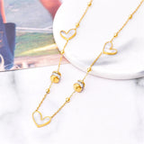 316L Stainless Steel Seashell Heart Charm Choker Necklace Pendant