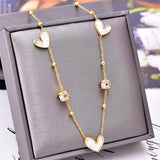 316L Stainless Steel Seashell Heart Charm Choker Necklace Pendant
