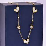 316L Stainless Steel Seashell Heart Charm Choker Necklace Pendant