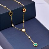 Butterfly Charm Choker Necklace - Natural Shells Zircon Pendant