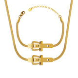 316L Stainless Steel Punk Snake Chain Choker Necklace Bracelet