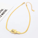 316L Stainless Steel Punk Snake Chain Choker Necklace Bracelet