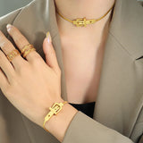 316L Stainless Steel Punk Snake Chain Choker Necklace Bracelet