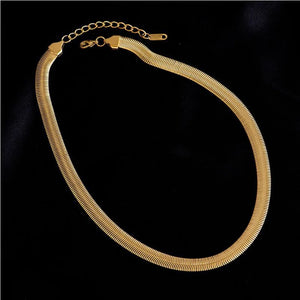 316L Stainless Steel Snake Bone Chain Choker Necklace