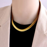316L Stainless Steel Snake Bone Chain Choker Necklace