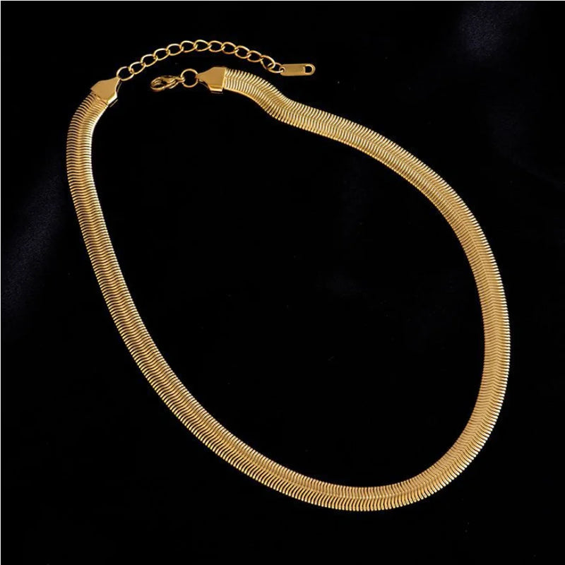 316L Stainless Steel Snake Bone Chain Choker Necklace